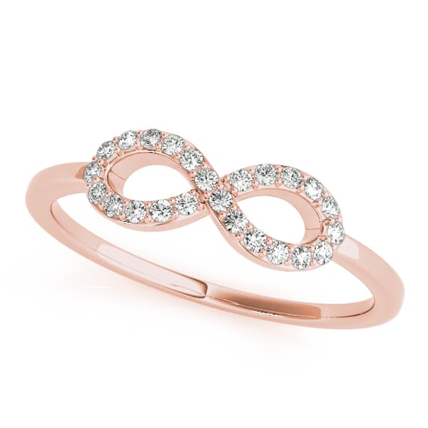 Infinity Twisted Wedding Ring (1/8 ct. tw.), Front view in rose gold