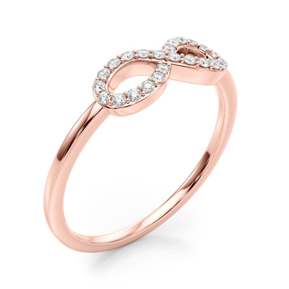 Infinity Twisted Wedding Ring (1/8 ct. tw.), Angle view in rose gold