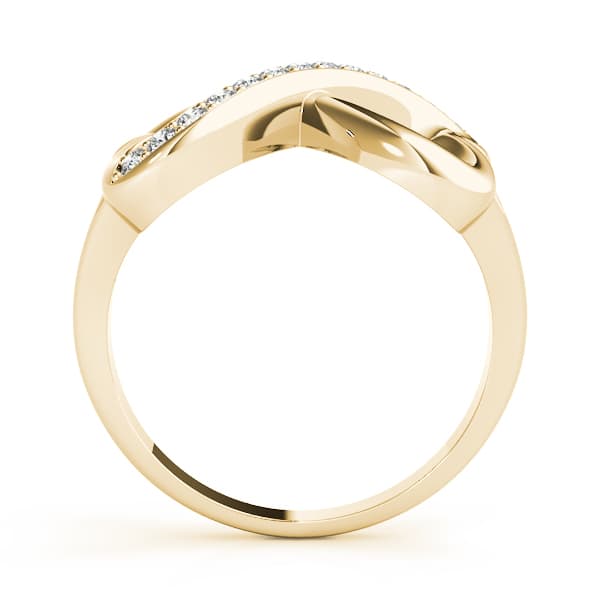 Infinity Twisted Heart Wedding Ring (1/8 ct. tw.), Side view in yellow gold