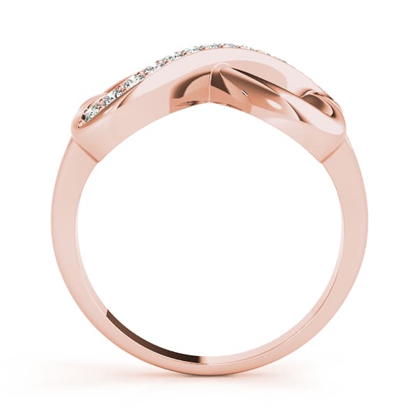 Infinity Twisted Heart Wedding Ring (1/8 ct. tw.), Side view in rose gold