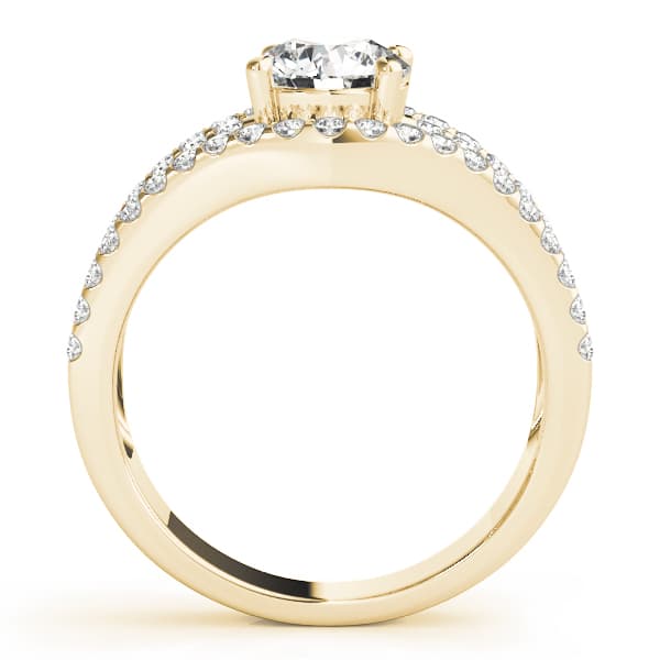 3 Row Engagement Ring, style 84627, Side view in yellow gold