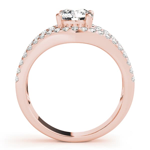3 Row Engagement Ring, style 84627, Side view in rose gold
