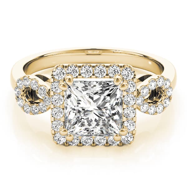6.5mm Princess, style 84629, On hand view in yellow gold