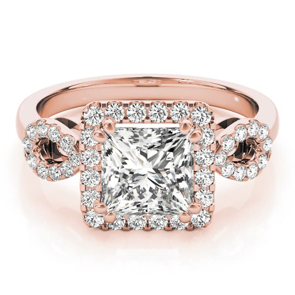 6.5mm Princess, style 84629, On hand view in rose gold