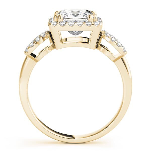 6.5mm Princess, style 84629, Side view in yellow gold
