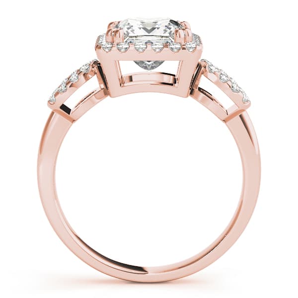 6.5mm Princess, style 84629, Side view in rose gold
