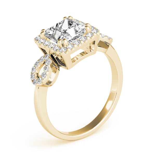 6.5mm Princess, style 84629, Top view in yellow gold