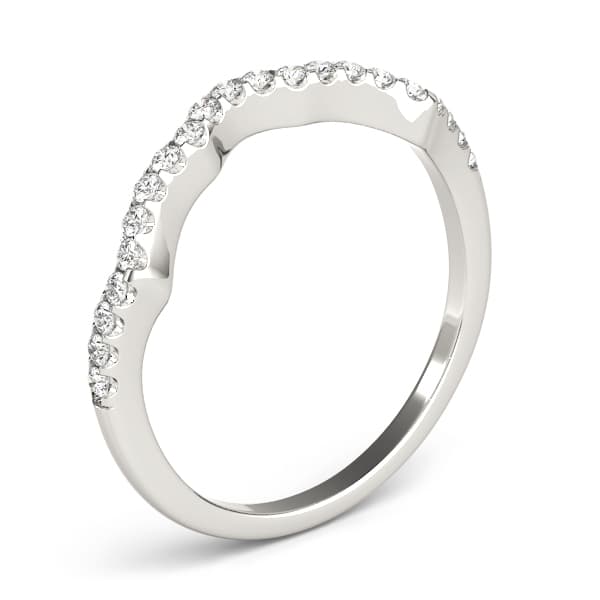 Prong Set Curved Wedding Band (1/4 ct. tw.), Top view in white gold or platinum