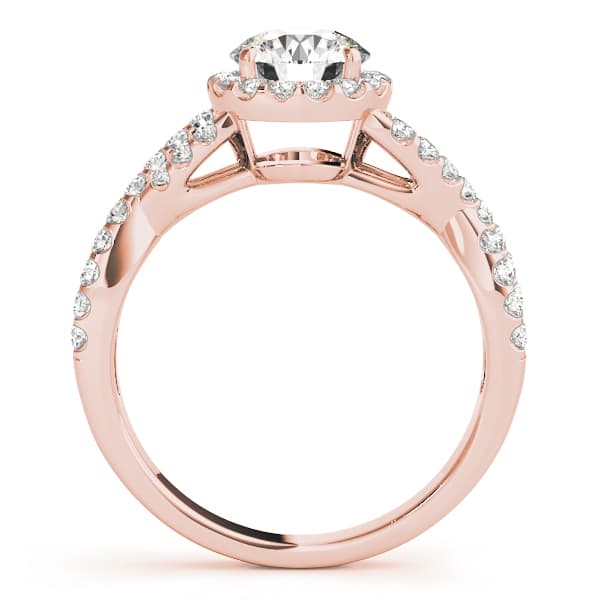 Infinity Twisted Halo Engagement Ring, style 84630, Side view in rose gold