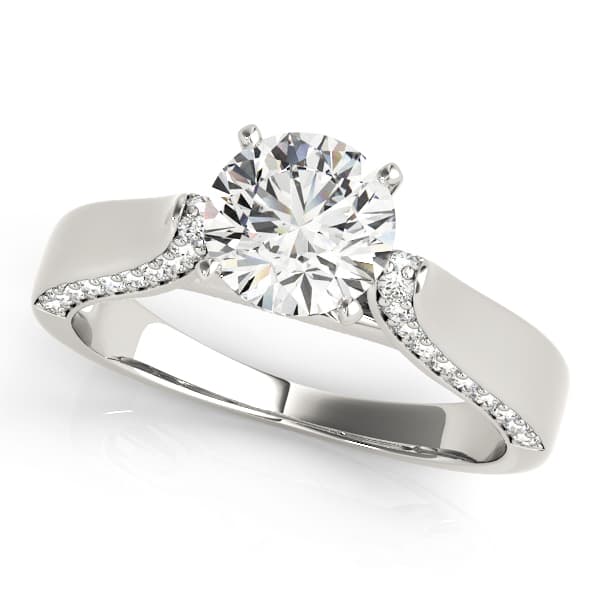 Classic Solitaire Shared Prong Engagement Ring — style 84633 in 10k White Gold