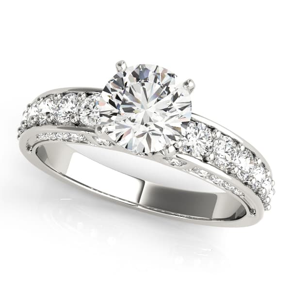 Multirow Accented Engagement Ring — style 84636 in 10k White Gold
