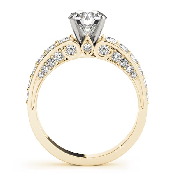 Multi-Row Accented Engagement Ring, style 84636, Side view in yellow gold