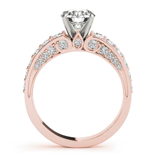 Multi-Row Accented Engagement Ring, style 84636, Side view in rose gold