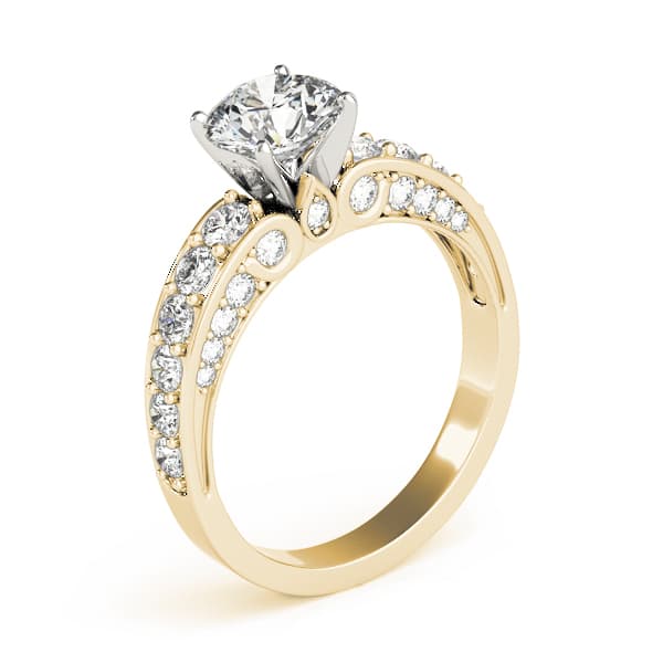 Multi-Row Accented Engagement Ring, style 84636, Top view in yellow gold
