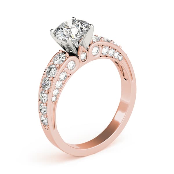 Multi-Row Accented Engagement Ring, style 84636, Top view in rose gold