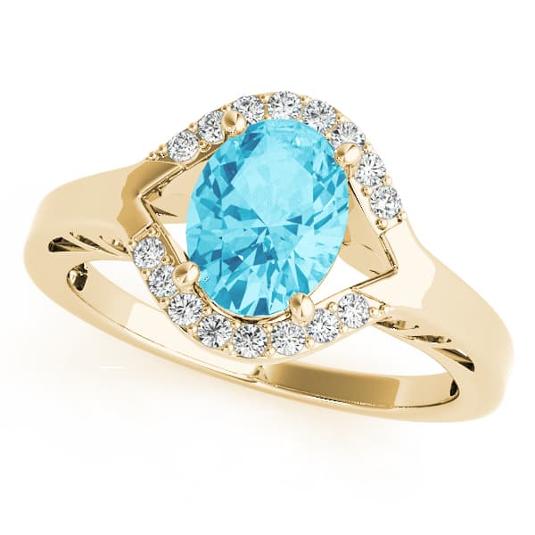 10x8 Oval (1/8 ct. tw.), Front view in yellow gold