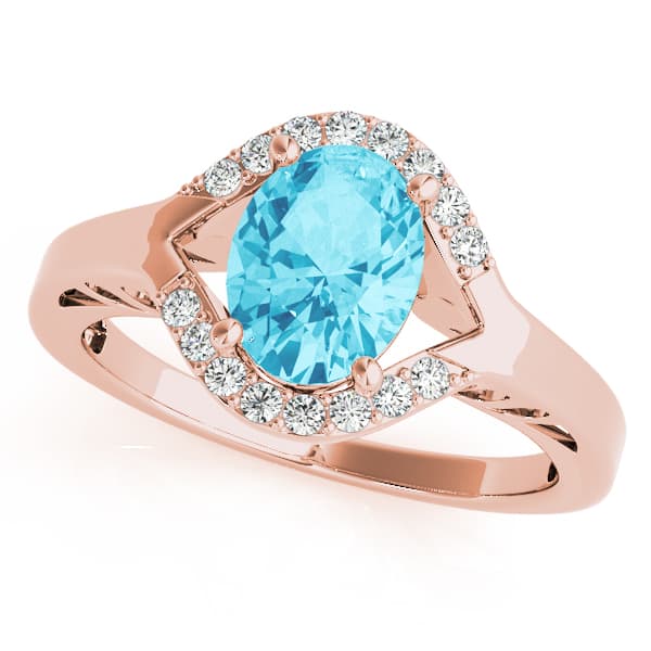 9x7 Oval (1/8 ct. tw.), Front view in rose gold