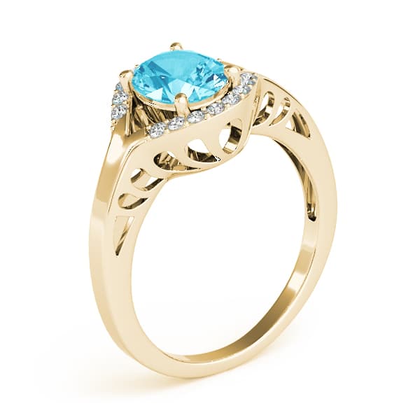 10x8 Oval (1/8 ct. tw.), Angle view in yellow gold