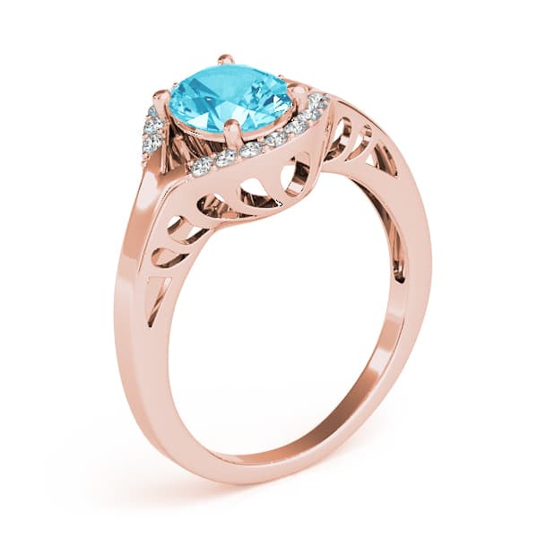 9x7 Oval (1/8 ct. tw.), Angle view in rose gold