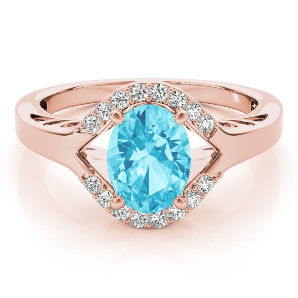 9x7 Oval (1/8 ct. tw.), On hand view in rose gold