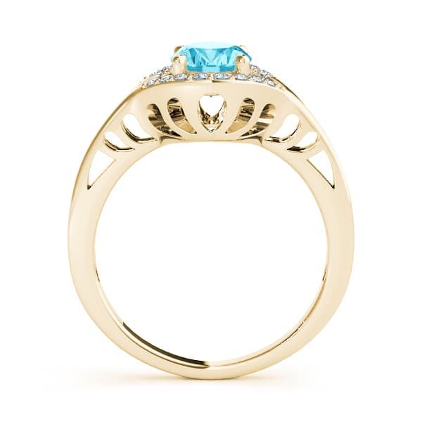 10x8 Oval (1/8 ct. tw.), Side view in yellow gold
