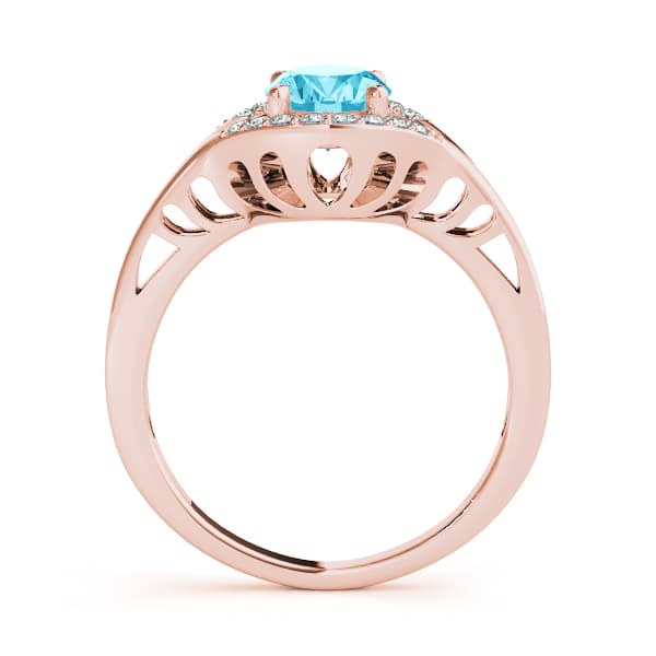 9x7 Oval (1/8 ct. tw.), Side view in rose gold