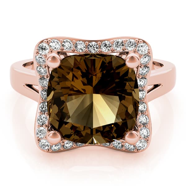 Princess & Cushion Gemstone Ring (1/4 ct. tw.), On hand view in rose gold