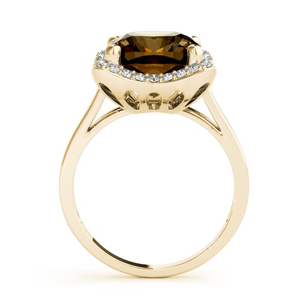 Princess & Cushion Gemstone Ring (1/4 ct. tw.), Side view in yellow gold