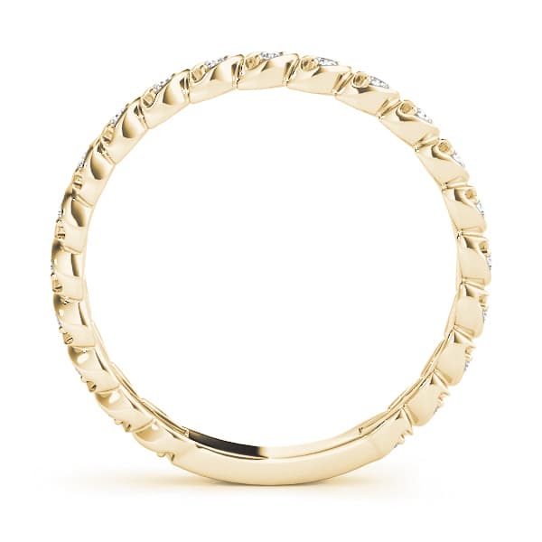 Prong Set Wedding Band (0.16 ct. tw.), Side view in yellow gold