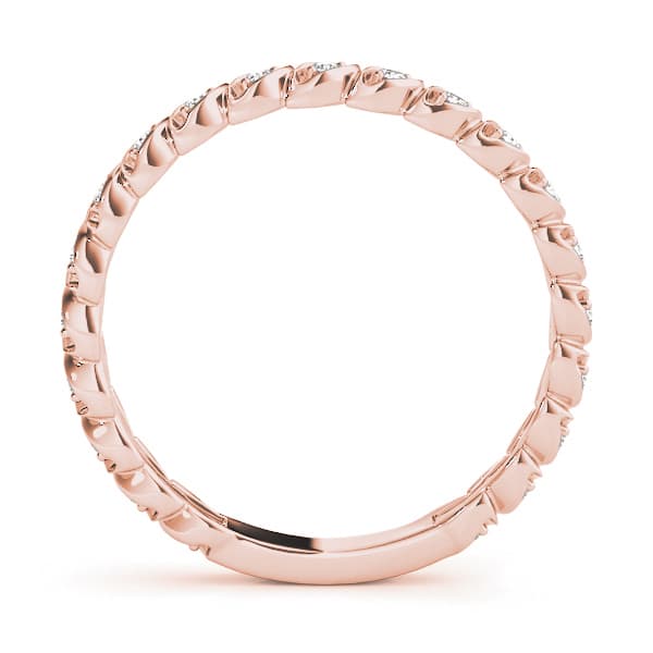 Prong Set Wedding Band (0.16 ct. tw.), Side view in rose gold