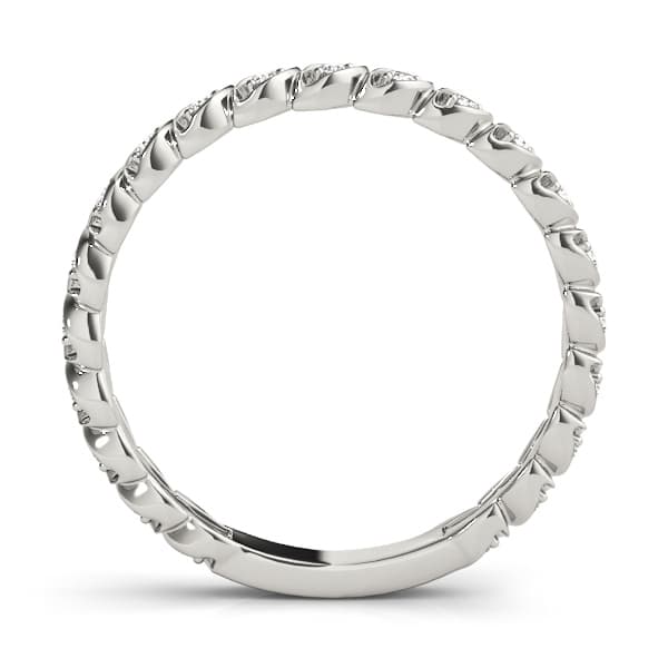 Prong Set Wedding Band (0.16 ct. tw.), Side view in white gold or platinum