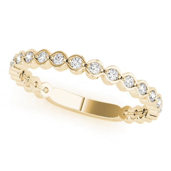 Scalloped Stackable Bezel Set Fashion Band (0.22 ct. tw.), Front view in yellow gold