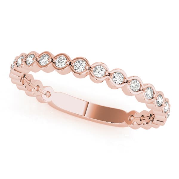Scalloped Stackable Bezel Set Fashion Band (0.22 ct. tw.), Front view in rose gold