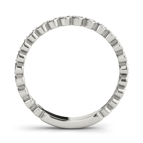 Scalloped Stackable Bezel Set Fashion Band (0.22 ct. tw.), Side view in white gold or platinum
