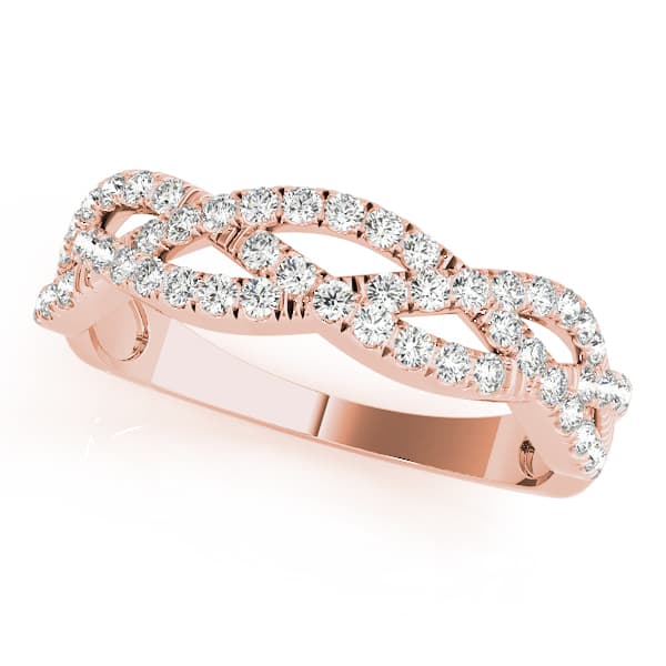 Multi-Row Twisted Shank Engagement Ring, style 84654, Front view in rose gold