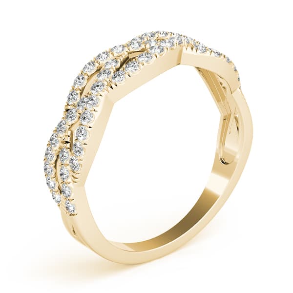Multi-Row Twisted Shank Engagement Ring, style 84654, Angle view in yellow gold