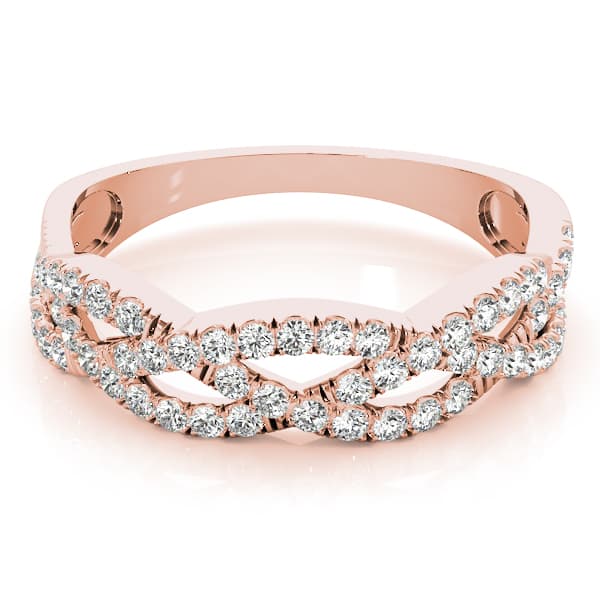 Multi-Row Twisted Shank Engagement Ring, style 84654, On hand view in rose gold