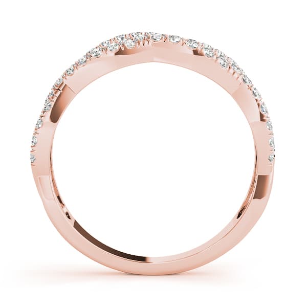 Multi-Row Twisted Shank Engagement Ring, style 84654, Side view in rose gold