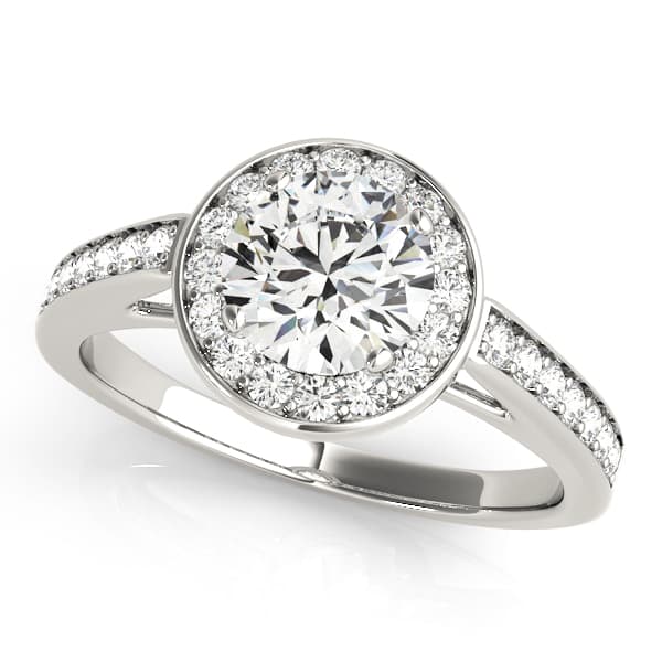 Prong In Channel Halo Engagement Rings — style 84660 in 10k White Gold