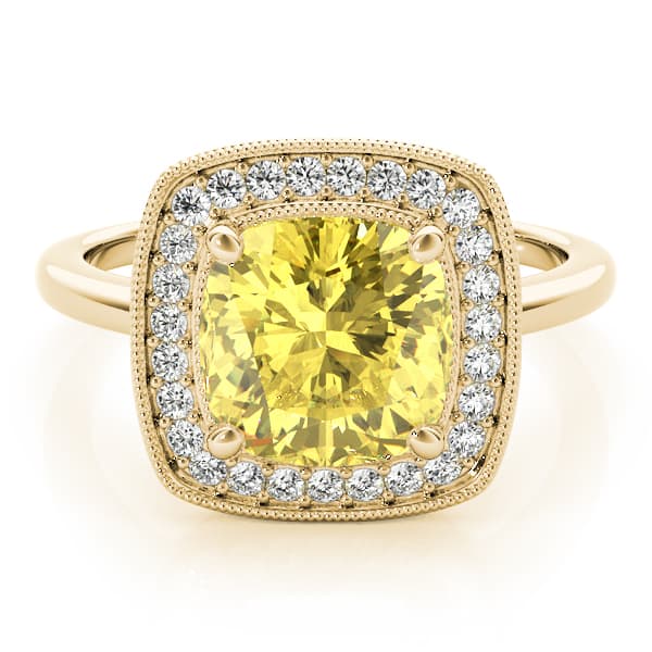 Engagement Ring, style 84661, On hand view in yellow gold