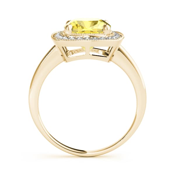 Engagement Ring, style 84661, Side view in yellow gold