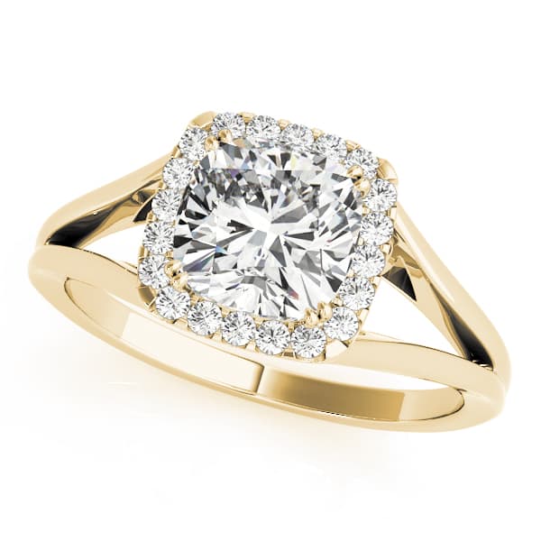 Cushion (1/8 ct. tw.), Front view in yellow gold