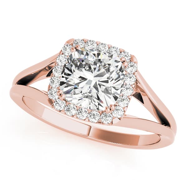 Cushion (1/8 ct. tw.), Front view in rose gold