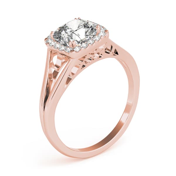 Cushion (1/8 ct. tw.), Angle view in rose gold