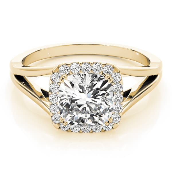 Cushion (1/8 ct. tw.), On hand view in yellow gold