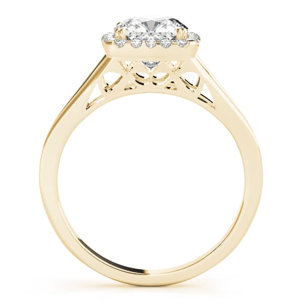 Cushion (1/8 ct. tw.), Side view in yellow gold