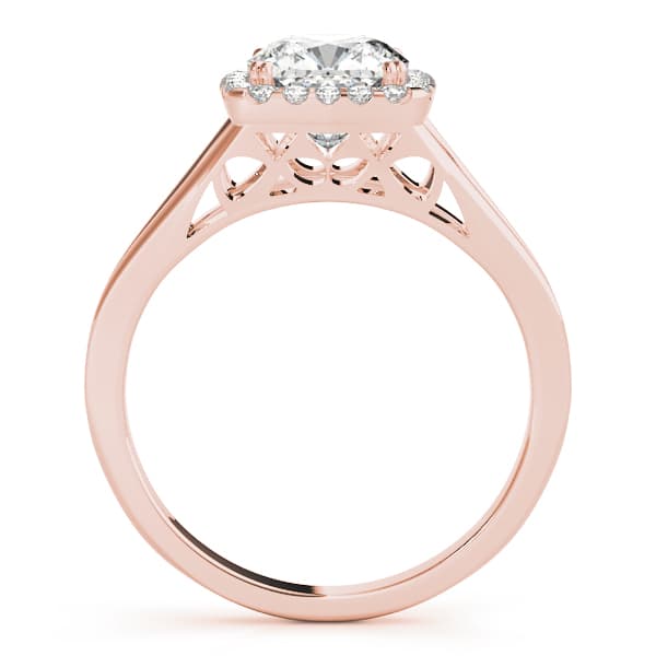 Cushion (1/8 ct. tw.), Side view in rose gold