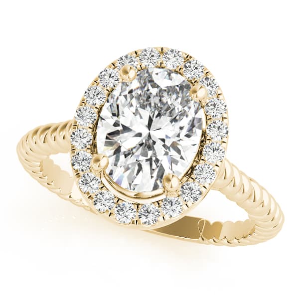 Oval Gemstone Ring, style 84674, Front view in yellow gold