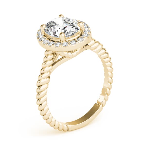 Oval Gemstone Ring, style 84674, Angle view in yellow gold