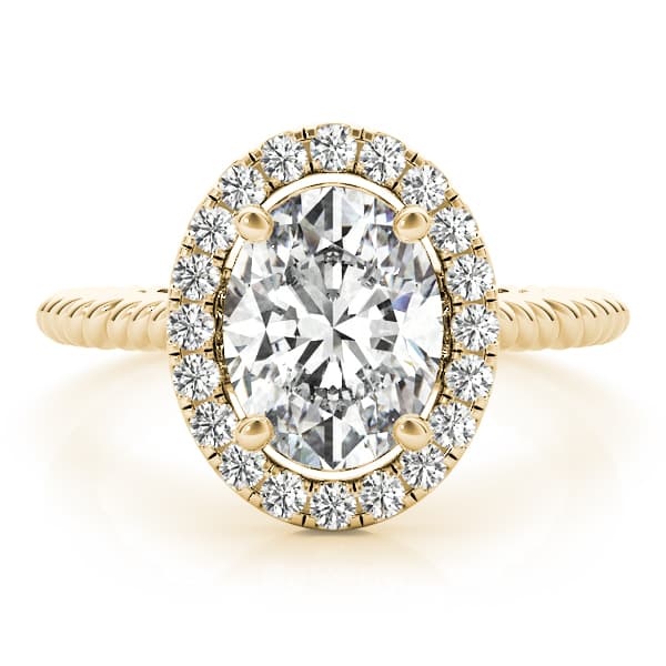 Oval Gemstone Ring, style 84674, On hand view in yellow gold